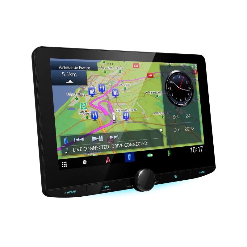 Navegador,Kenwood Navitainer DNR992RVS con datos de mapas Garmin para autocaravanas, coches y camiones de 10,1 pulgadas