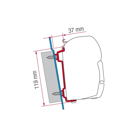 Fiamma Ford Transit Markisenadapter Wandmontage