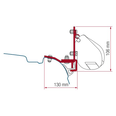 Fiamma Multirail VW T5/T6 Kit adaptateur d'éveil