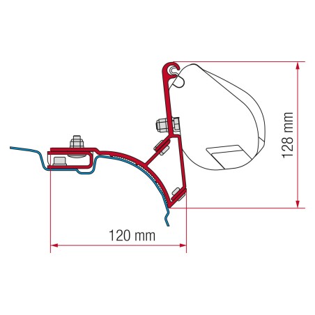 Fiamma Markisenadapterkit VW T5/T6 Multivan Dachbefestigung