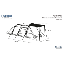 Tambu Poribar Family Tunnelzelt 5 Personen marineblau