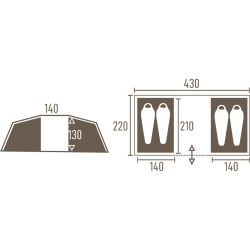 Tambu Agnikunda Comfort Vis à Vis 4-Personen Trekking-Tunnelzelt Braun